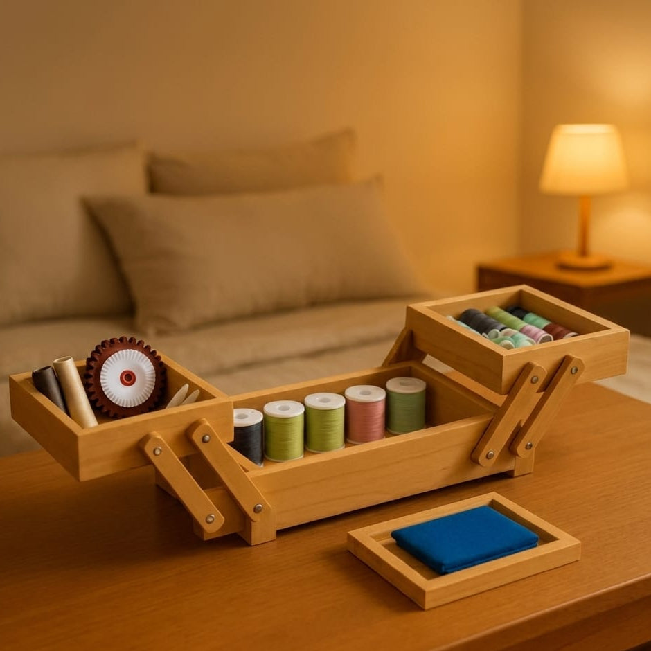Relaxdays Bamboo Folding Jewelry Box – Sustainable Multi-Level Organizer with 5 Compartments